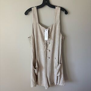 NWT Topshop Linen Blend Romper 10